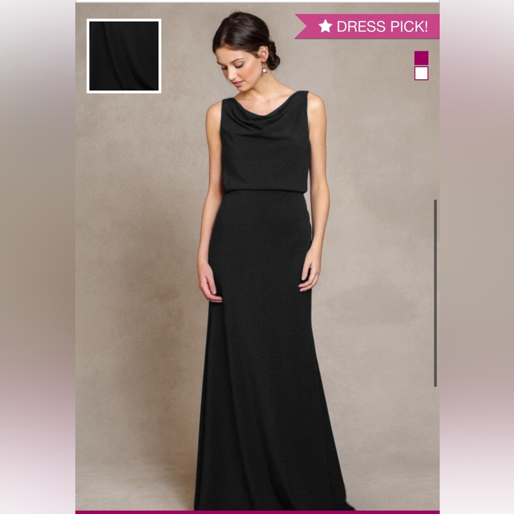 JENNY YOO Madelyn BLACK Crepe de Chine Size 10 Bella Bridesmaids WORN ONCE